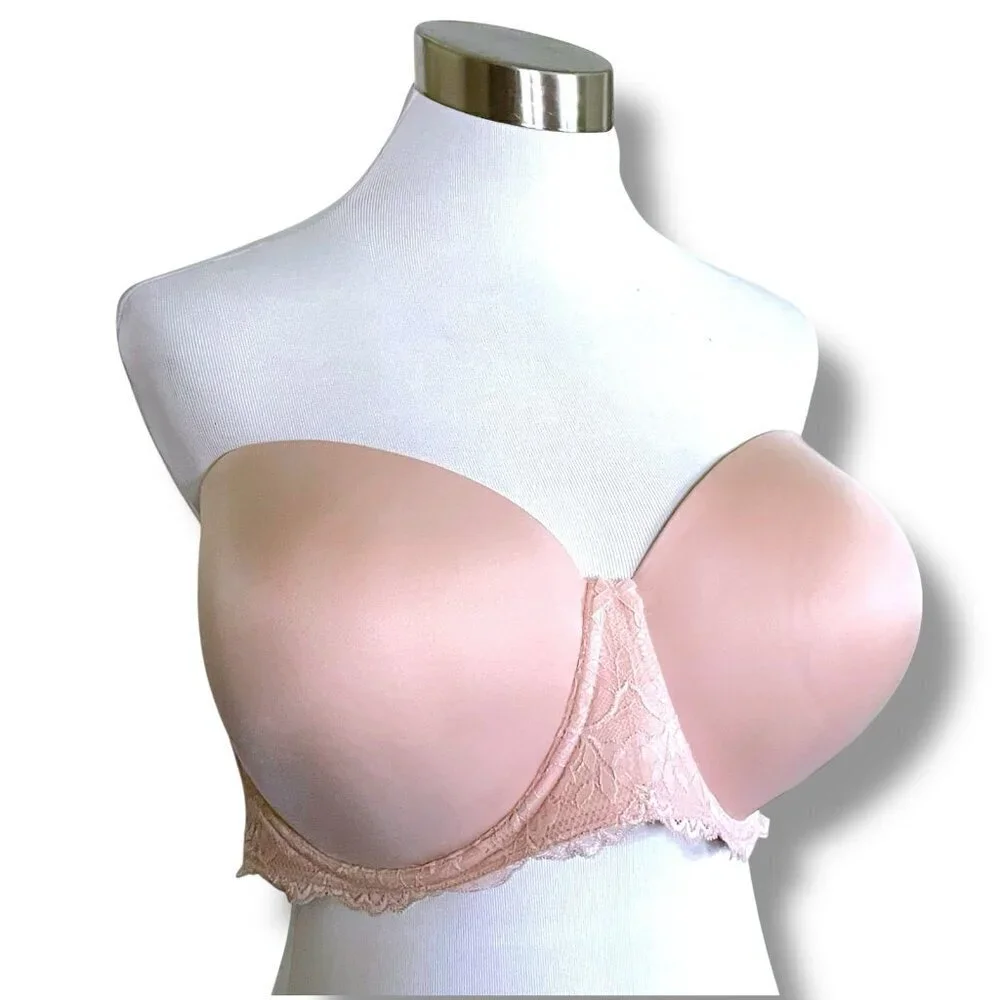 Torrid 46DD Bra Sand Nude Bombshell Everyday Strapless Underwire No Slip Lace